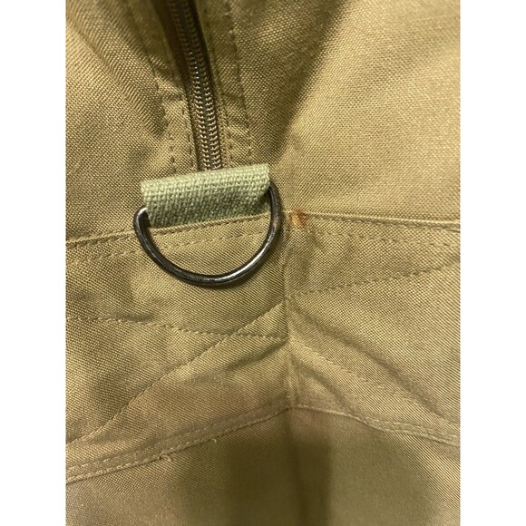 Vintage Chaps Ralph Lauren Canvas Khaki Duffel Bag 3 Pockets Military Surplus - Picture 14 of 16